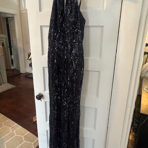 Elegant Sequin Evening Dress - Sleeveless Formal Gown